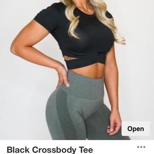 NVGTN black cross short sleeve crop top